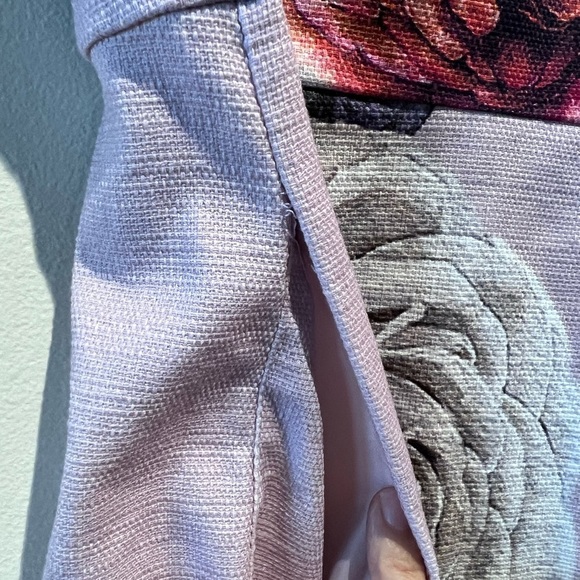 ASOS Petite Floral Sheath Dress V Back Purple Size US 2 XS - Picture 9 of 13